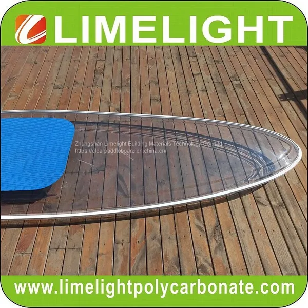 Transparent Clear SUP Paddle Board With Black Pad and Black Rim for SUP Paddling photo-3