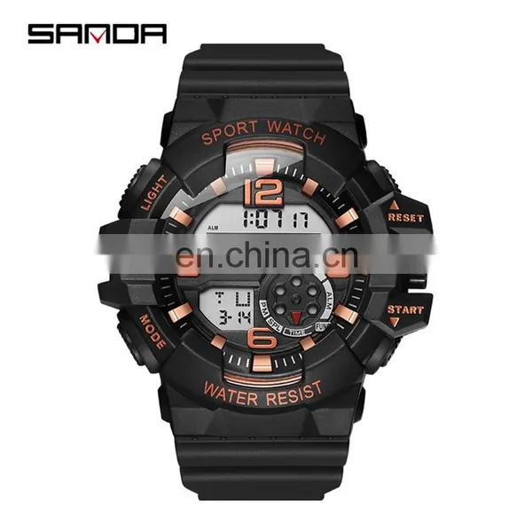 SANDA 387 Latest Waterproof Silicone Bracelet Sport Wrist Watches Digital Military Watch photo-5
