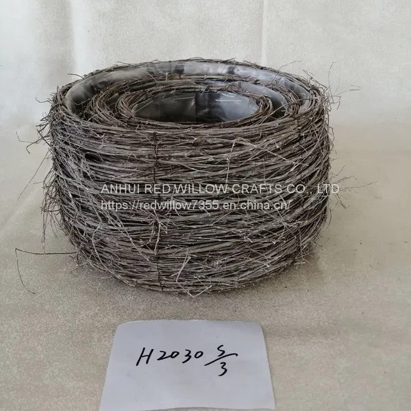 White Painted Grass Basket photo-4
