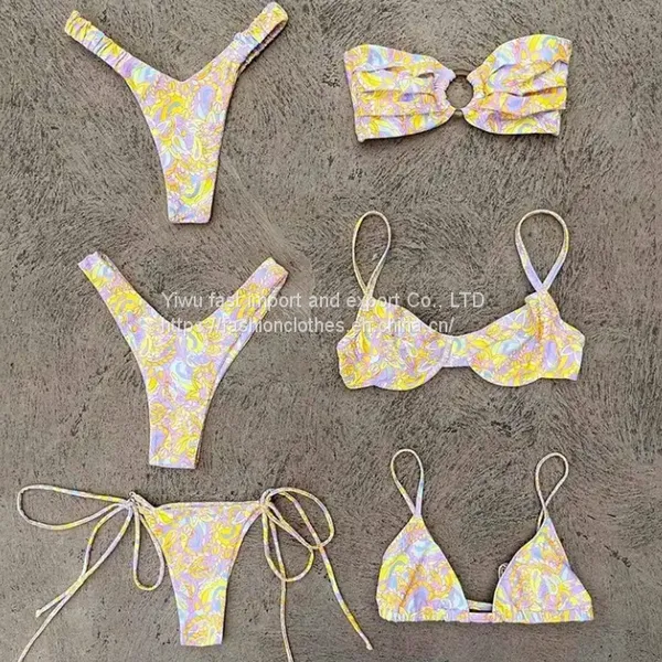 Two Piece Printed High Quality Ladies Swimwear Flex Fit Big Size Bathing Suits for Women Sexy Bikini Set photo-4