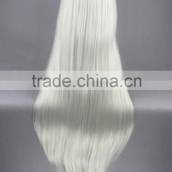 High Quality 80cm Long Straight FINAL FANTASY-Sephiroth Silvery White Synthetic Anime Wig Cosplay Hair Wig Party Wig photo-5