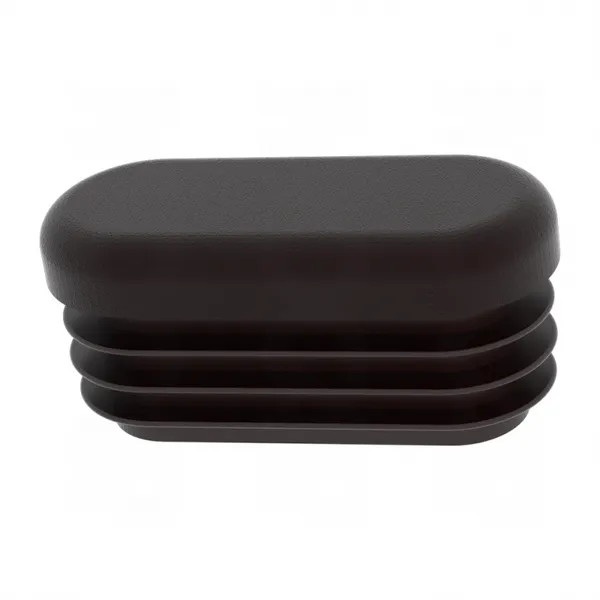 Flat Sided Oval Black Capped Ribbed Insert Blanking End Caps Tube Bung Rubber Oval Hole Plugs photo-4