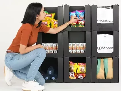Stackable Warehouse Pick Bins for Clothing Storage and Glassware Packing Boxes