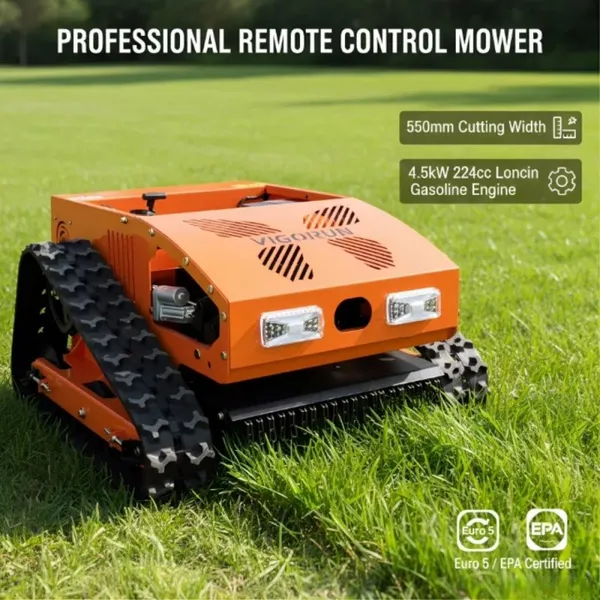 Vigorun VTC550 Self Propelled Industrial Grade Robot Lawn Mower Backup Battery Transport Long Service Life 550MM Cutting Width