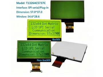 13264 Standard Model 132x64 Графическая точечная матрица COG (размеры 57X37X5.1 мм)