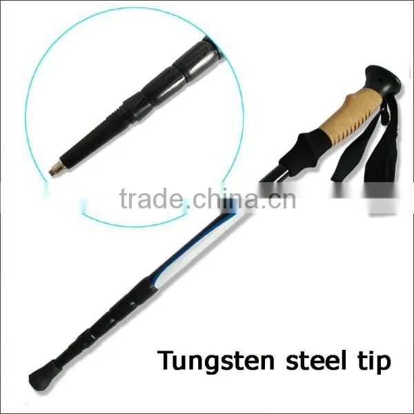 4 Sections Inner Lock With Anti-shock Carbon Fiber Hiking Stick photo-4