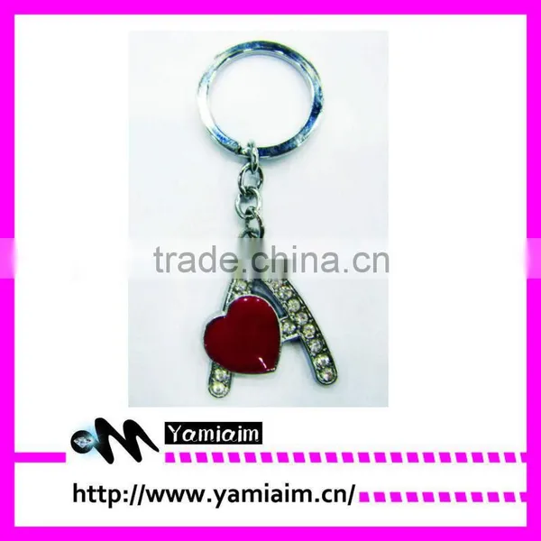 Fancy Rhinestone Letter Keychain OEM