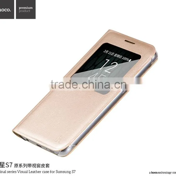 Hoco Flip PU Leather Case For Samsung S7 Original Series Leather View Window Protective Case For S7 TB-0259 photo-3