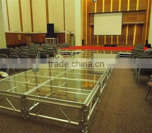 1.22x1.22m (4'x4') Aluminum Frame Portable Clear Acrylic Stage Platform photo-2