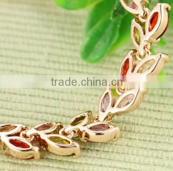 18K Rose Gold Plated Marquise-cut AAA Multicolour Cubic Zircon Bracelet Bangle European Vintage Charm Bracelet photo-5