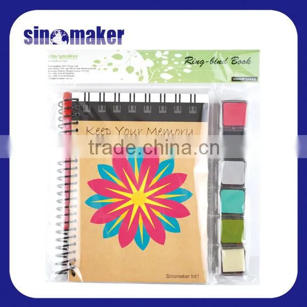 school gifts spiral notebook with pen and ink pads