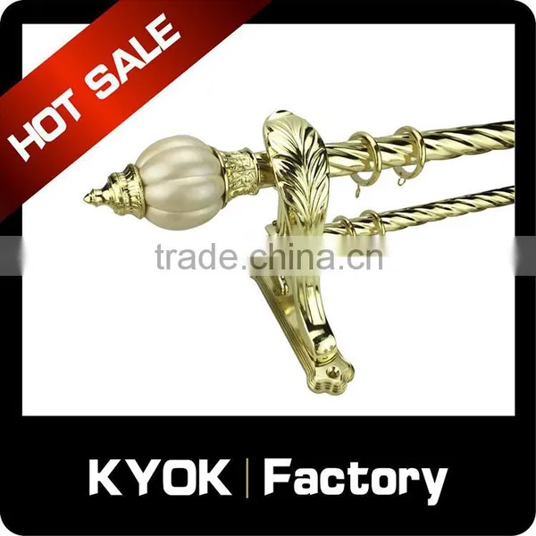 KYOK 12 Years Double Curtain Rods Factory , 28mm Golden Curtains Rods Wholesale photo-5