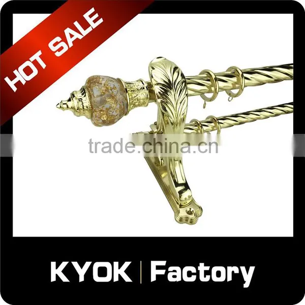 KYOK New Design Polished Brass Curtain Rods ,length 6m Curtain Pole photo-6
