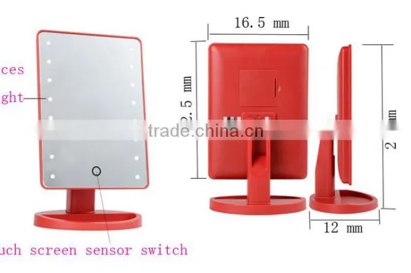 Smart LED mirror for 16led make up mirror touch screen sensor gifts cosmetic