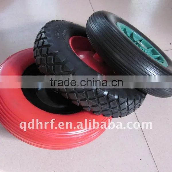 4.00-8/400-8 Colourful Flat Free Wheels ,PU Foam Tubeless for Wheel Barrow Quality Choice photo-4