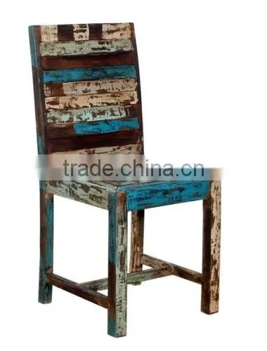 INDIA COLORFUL ROSEWOOD DINING CHAIR , Multi Color DISTRESSED DINING CHAIR