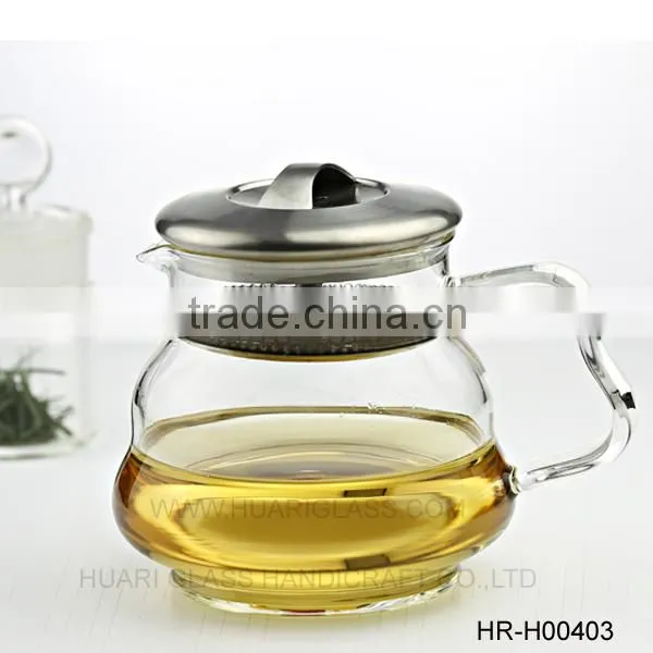 New Styles Glass Teapot With Steel Lid