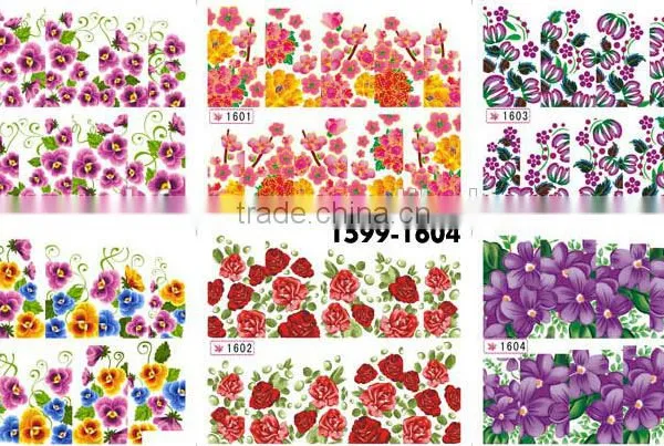 2016 Beauty Flowers Nail Water Sticker 3D Decal Nail Sticker photo-3