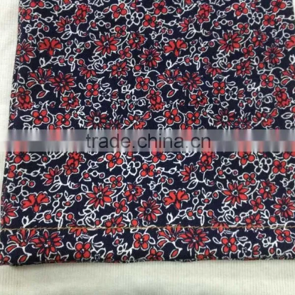 Printed Knit Denim Fabric:300gsm 59%cotton 30%polyester 11%spandex From Changzhou China