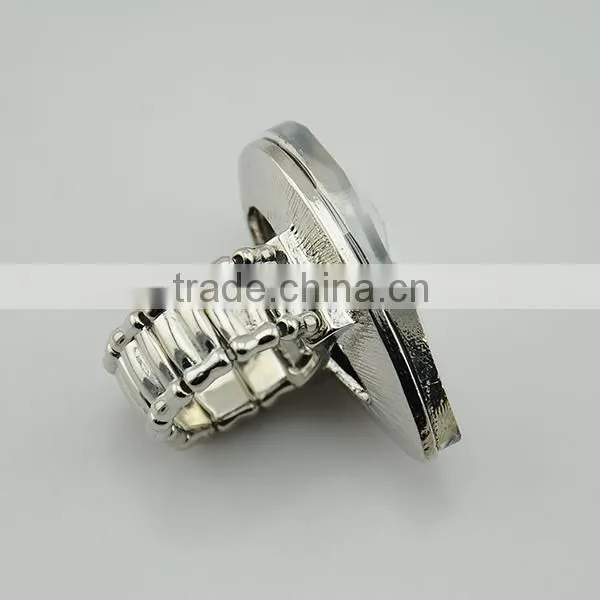 Fashion Wedding Ring Engagement Silver Nail Big Crystal Ring Design photo-4