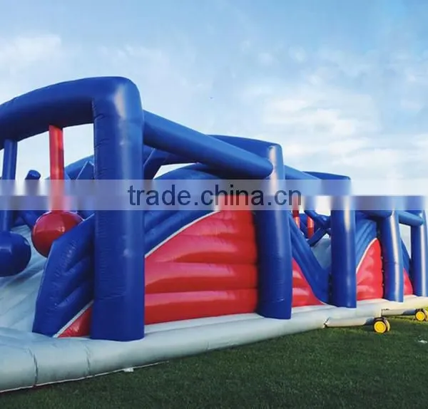 Outdoor Red and Blue Giant Adult Inflatable Obstacle Course Equipment photo-2