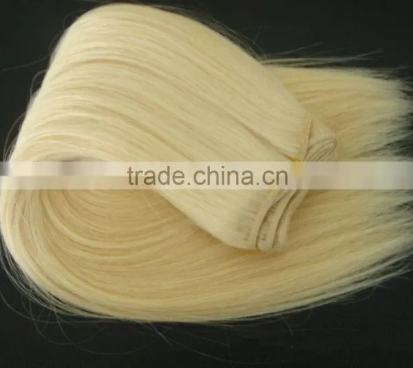 Yaki Straight Hair Extension Blond Color Indian Human Hair photo-3