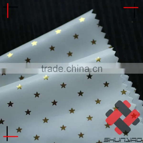 Gold Star Foil Polyester Taffeta Fabric photo-3