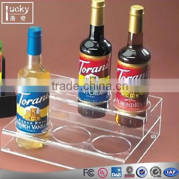 2 Tier Plastic Wine Display Rack,Acrylic Bottle Holder