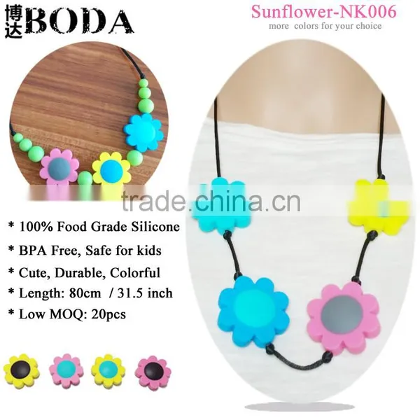 ASNZS EN71 BPA Free Silicone Beaded Baby Teething Necklace photo-5