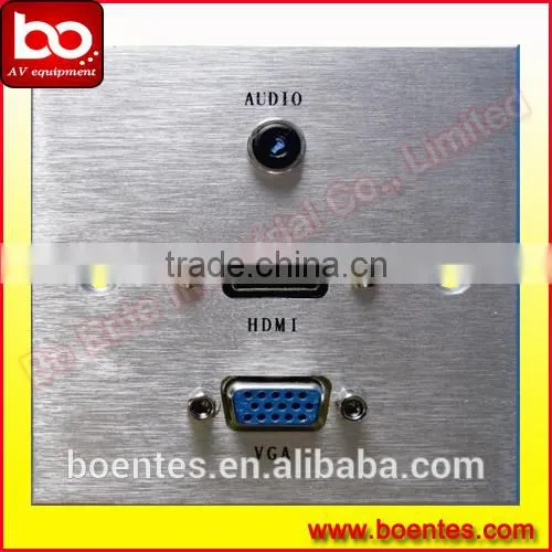 Aluminum Brushed Wall Mounted Panel for AV Interface Socket