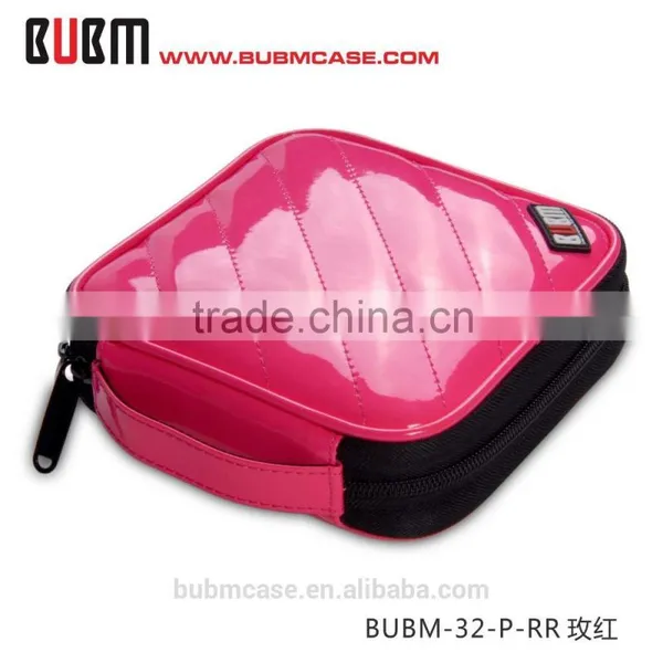 Rose Red BUBM 32 Capacity PU Leather Cover CD Case CD Box DVD Case CD-ROM Holder Car Disc Case photo-2
