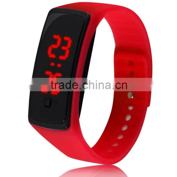 Sports Style Unisex Silicone Led Light Wristwatch Electronic Watch