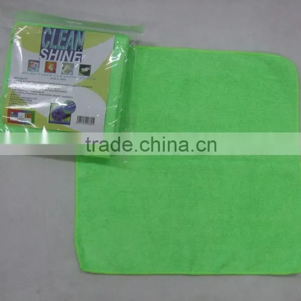 80%polyester 20% Polyamide Microfiber Towel Absorbed Towel in Color Paper Packing Green Color Clean Cloth