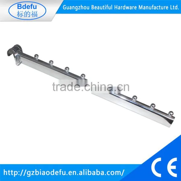 Chrome Oval Tube Slanting Tube Clothes Hanging Metal Display Hooks With Ball Stopper