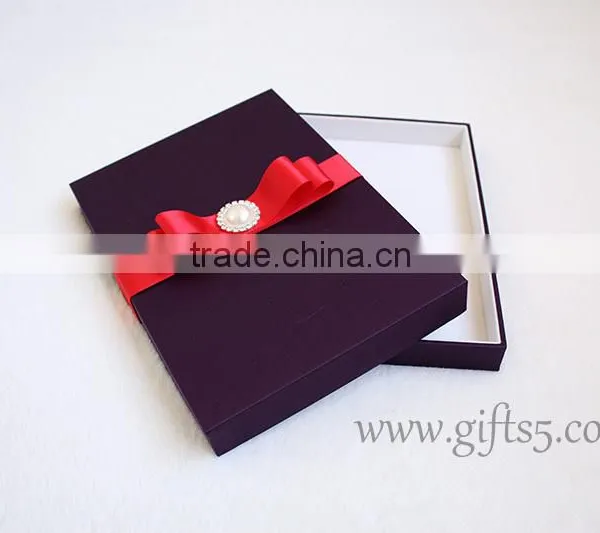 Custom Handmade Luxury Purple Wedding Gift Box for Invitations photo-3
