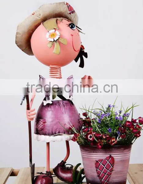 Metal Doll Flower Decor With Stand Pots photo-2