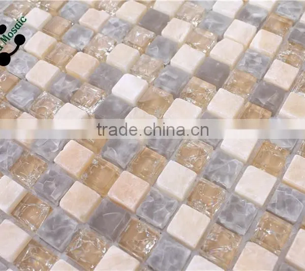 SMS04 Noble High Quality 3D Natural Mosaic Yellow Jade Mosaic Stone Mosaic Tiles