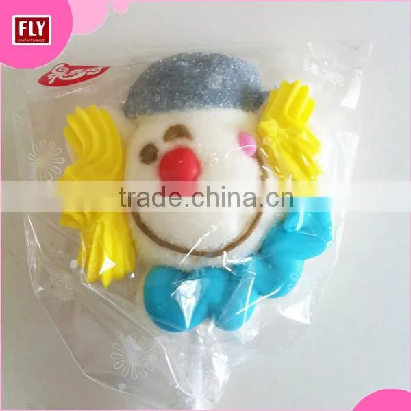 Wholesale Halal Candy Funny Face Shape Marshmallow Lollipop