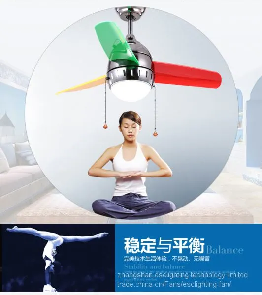 28''/36'' Colored Leaf Mini Baby Ceiling Fan With Led Light photo-2