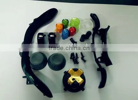 Chrome Gold Controller Full Shell With All Black Repair Parts for Xbox360 Slim photo-4