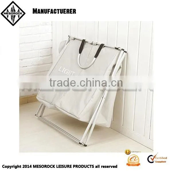 Household Essentials Folding Double Bag Laundry Hamper, Polyester Blend photo-3