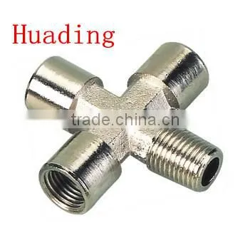 Brass Four Way Female Fitting ,3/8 " 1/2" 1/4" Brass Fitting Cross Type Fitting photo-3