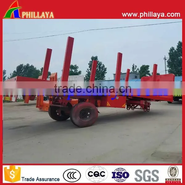 Full Type Flatbed Skeleton 20FT Shipping Container Dolly Transport Trailer With Turntable Drawbar photo-2