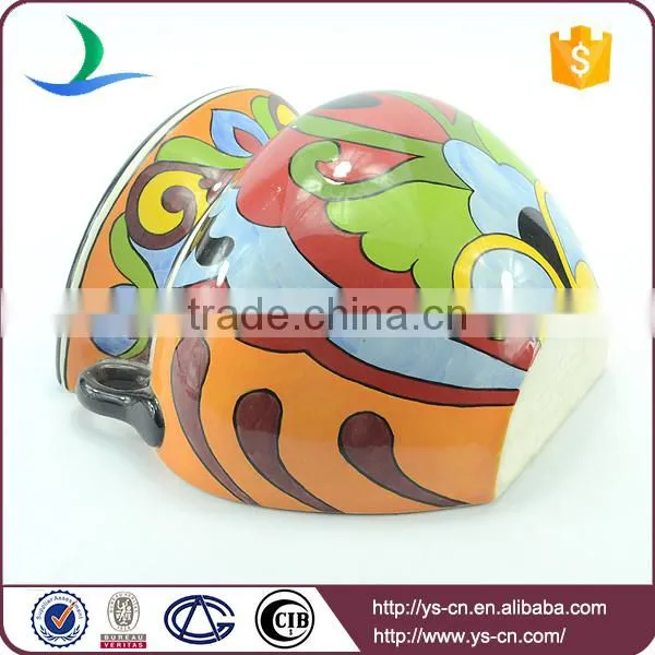 YSfp0010-01Unique Hanging Wall Large Flower Pot With Hand Print Design photo-5