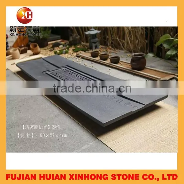 Black Slate Stone Tea Tray With Top Quality photo-2