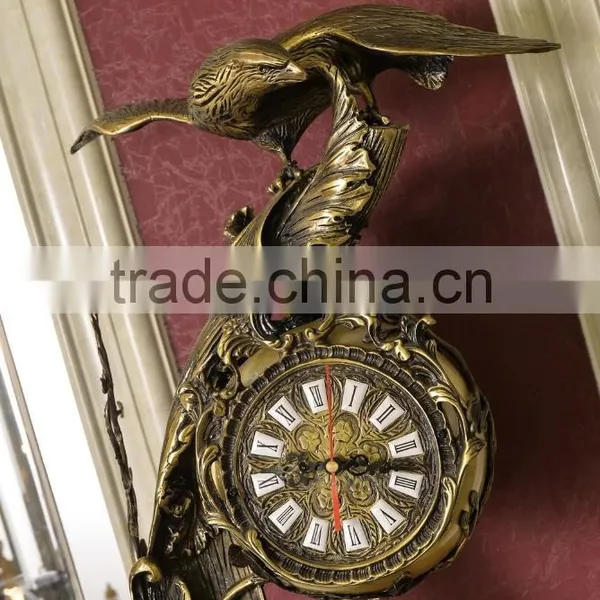 Vintage Bird Landing on Branch Decorated Table Clock, Antique Design Table Clock With Marble Base photo-4