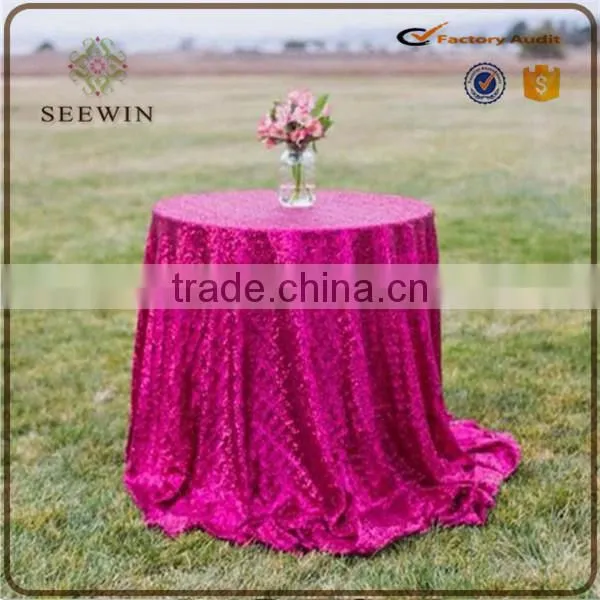 Elegant Wedding 100% Polyester Sequin Table Cloth Chevron Sequin Table Overlay photo-2