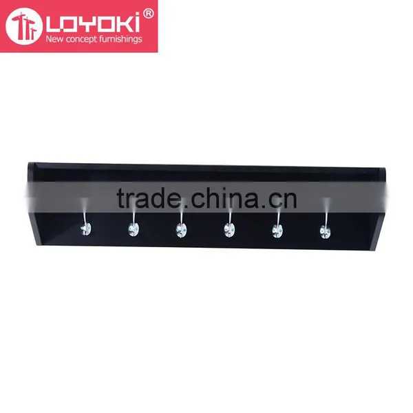 2016 High Quality Floating Entryway Shelf and Coat Rack MDF Wood Wall Shelf With 6 Hooks Wall Display Key Holder Wall Shelf photo-3