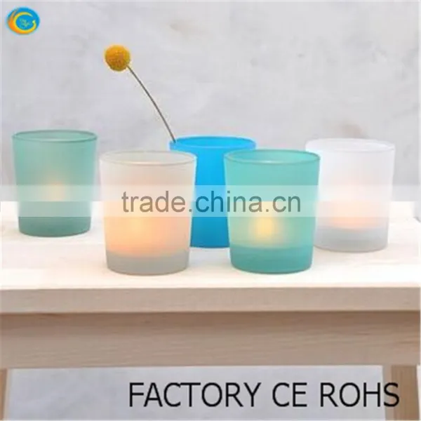 Colored Frosted Glass Candle Holder Mulit Colors 100% On-time Shipment Protection photo-3