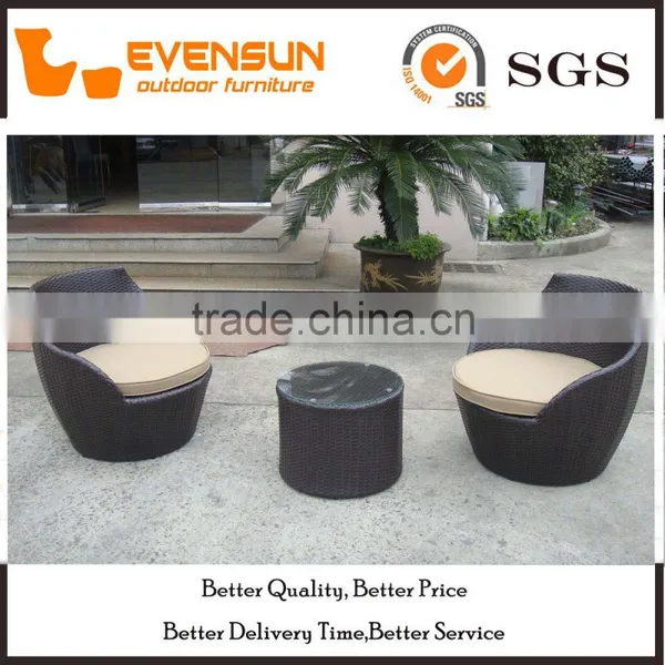 3PCS Egg Shape Stacking Wicker Sofa Set photo-5